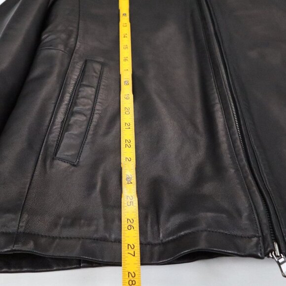 ORVIS Brown Soft Leather Faux Fur Lined Coat Womens Sz L Full Zip Smooth Collar - Picture 8 of 8